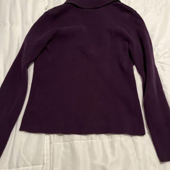 LADIES CATO PURPLE SWEATER SIZE MEDIUM  SLEEVE SHIRT , FOLD DOWN COLLAR - Picture 5 of 5